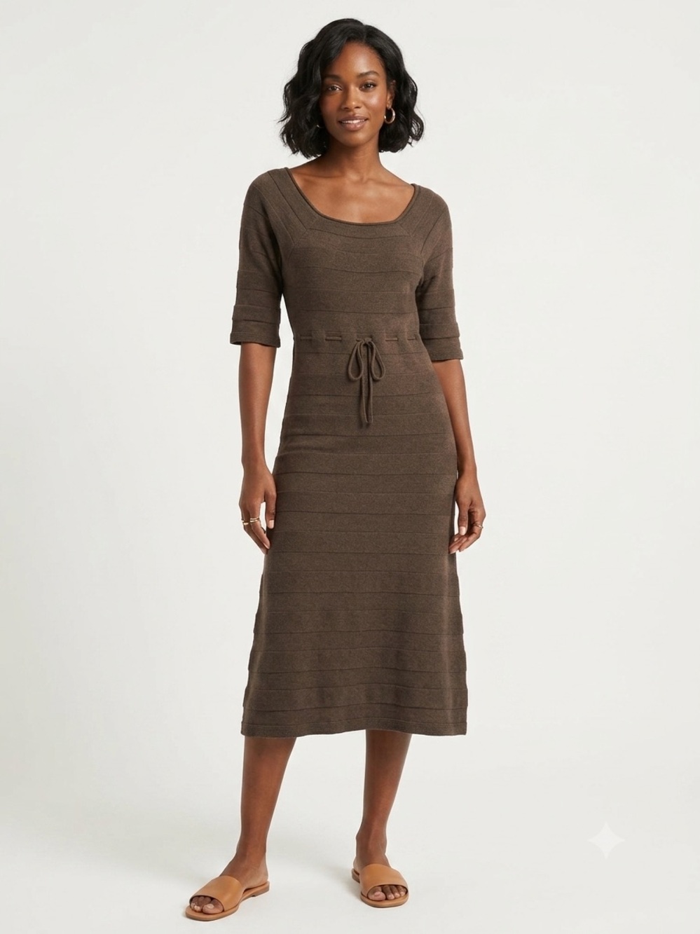 Max Studio Womens Cotton Rayon Brown Dress Size Small S